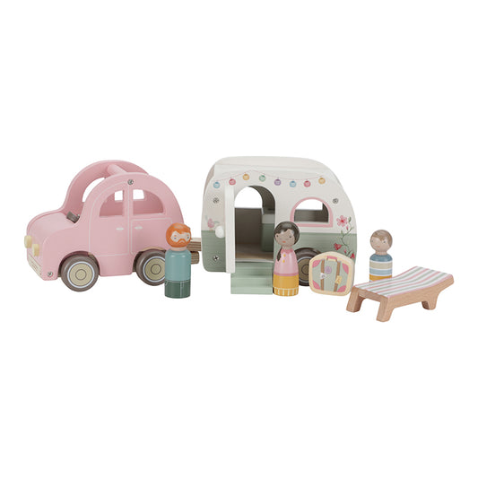 Speelgoed auto met caravan FSC